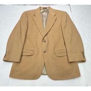 VTG Stafford Blazer Mens 40S Tan 100% Camel Hair Sport Coat Jacket Academic